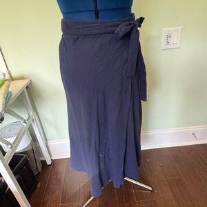 Caslon Blue Gauze Faux-wrap Skirt - L